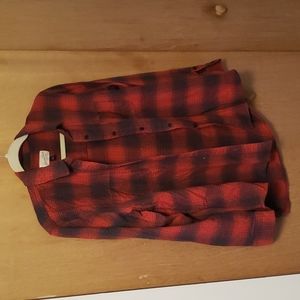 Warm Soft Red Plaid Button Up